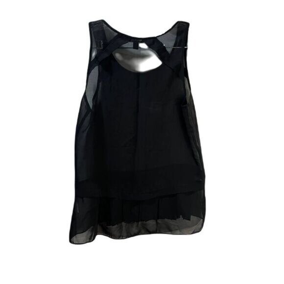 American Eagle Outfitters Black Chiffon‎ Blouse Sleeveless XS - Picture 2 of 8